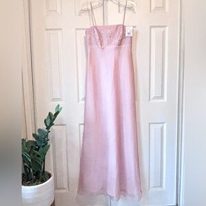 NWT Michelangelo Size 8 Blush Pink Formal Gown Rhinestones MSRP $150